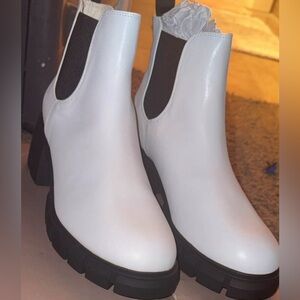 White Ankle Boots NWT